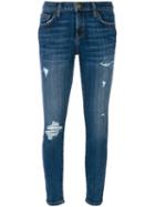 Current/elliott - Ripped Skinny Jeans - Women - Cotton/elastodiene/polyester - 27, Blue, Cotton/elastodiene/polyester