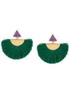 Katerina Makriyianni Fringe Detail Earrings - Green