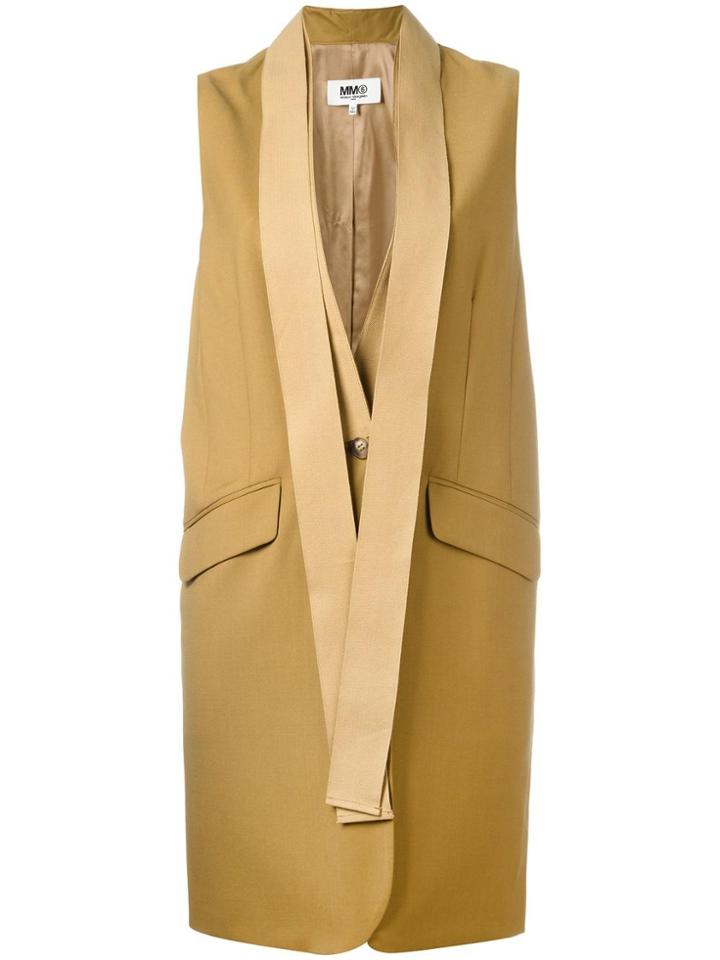 Mm6 Maison Margiela Shawl Lapel Mid Jacket - Nude & Neutrals