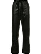 Marni Drawstring Leather Trousers, Women's, Size: 38, Black, Silk/lamb Skin