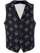 Al Duca D'aosta 1902 Patterned Front Pocket Waistcoat, Men's, Size: 54, Black, Cotton/polyester/other Fibers