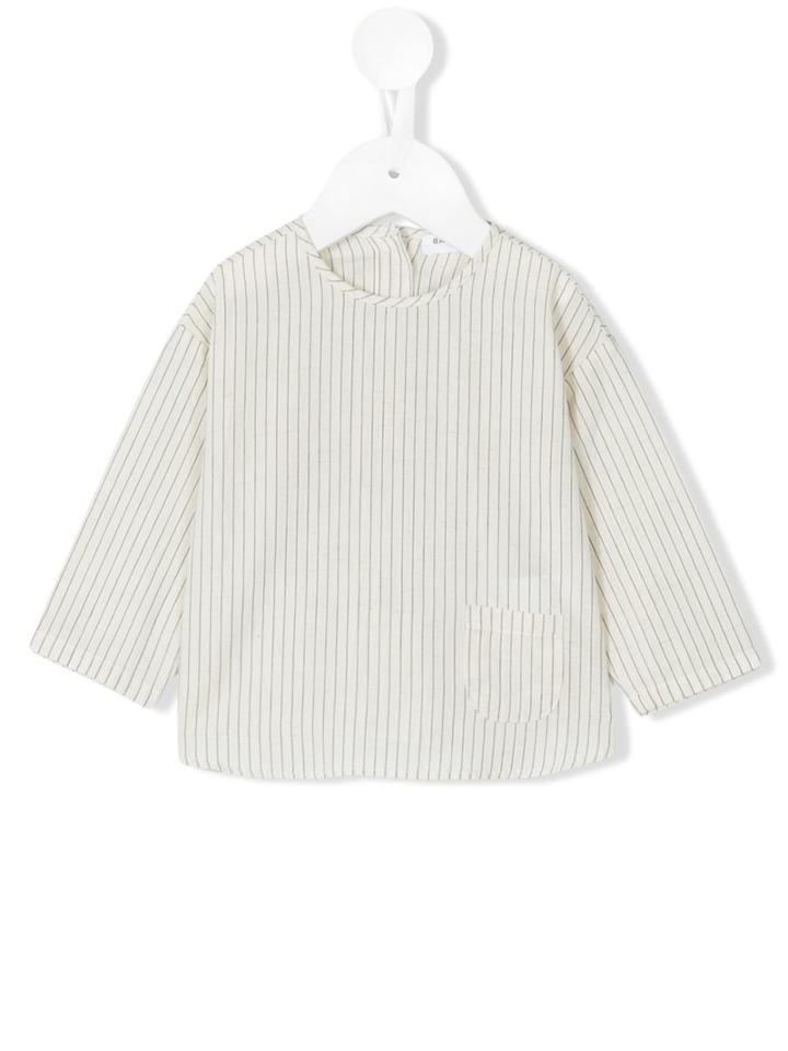 Babe And Tess - Striped Blouse - Kids - Cotton/linen/flax - 3 Mth, Nude/neutrals