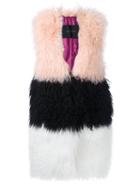Blancha Striped Sleeveless Coat, Women's, Size: 44, Pink/purple, Sheep Skin/shearling/cupro