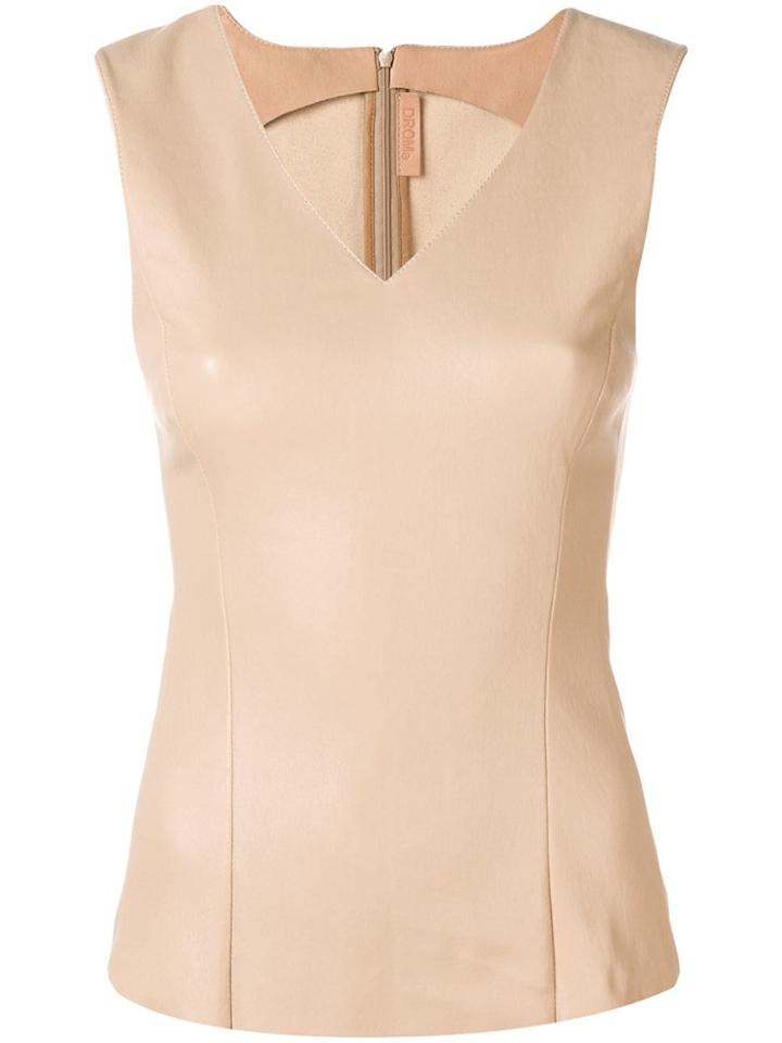 Drome Fitted Leather Top - Neutrals
