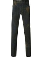 Diesel Bleached Tapered Jeans, Men's, Size: 34, Green, Cotton/spandex/elastane