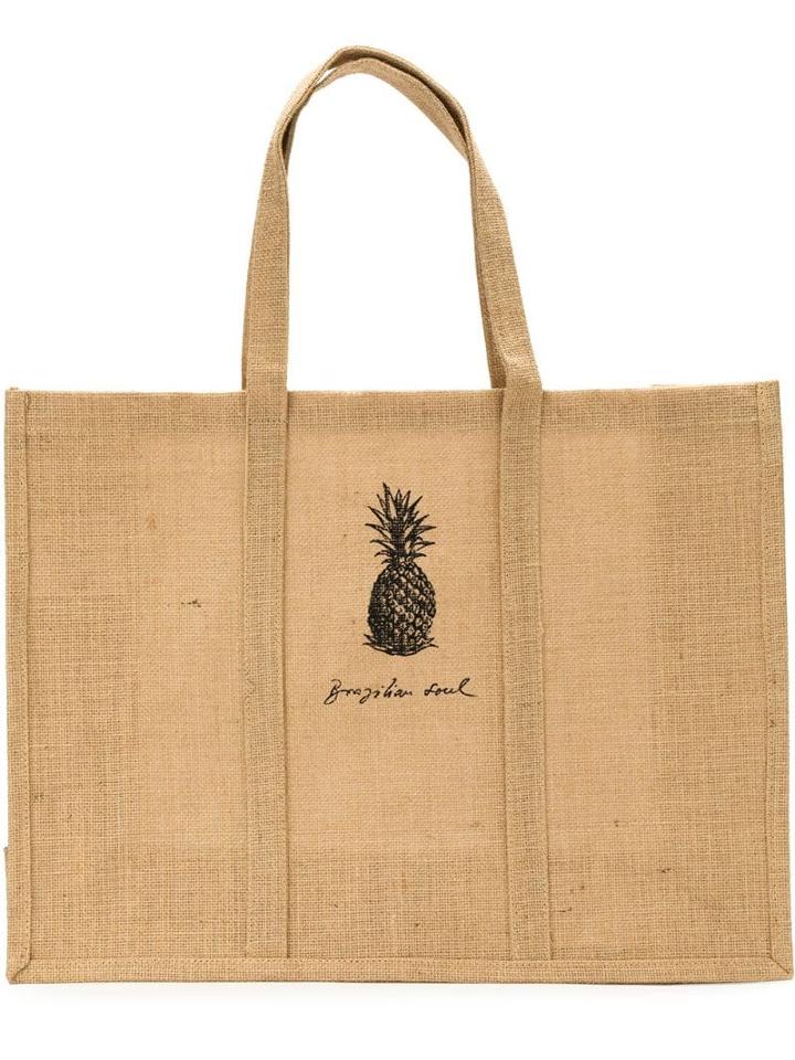 Osklen Pineapple Print Tote Bag - Neutrals