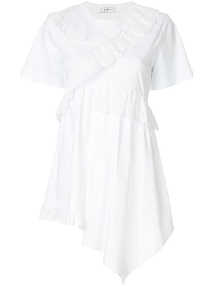 Goen.j Paneled Ruffle-trimmed Blouse - White