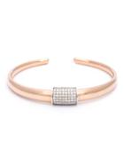 Sw/tch Open Diamond Detail Bangle, Women's, Pink/purple, 18kt Rose Gold
