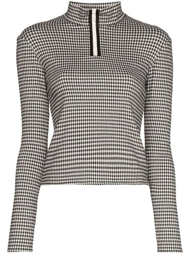 Sandy Liang Gingham Ski Top - Black