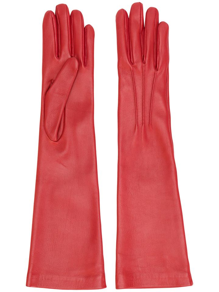 Jil Sander Mid Length Gloves - Red