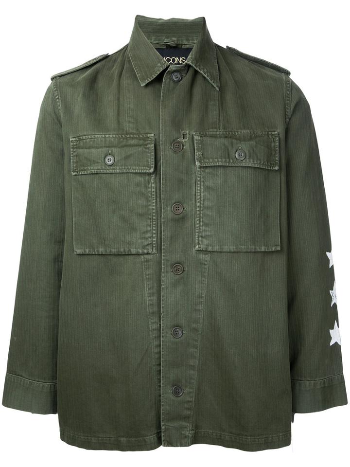 Icons - Plain Shirt - Men - Cotton - M, Green, Cotton