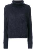Markus Lupfer Roll Neck Ribbed Pullover - Blue