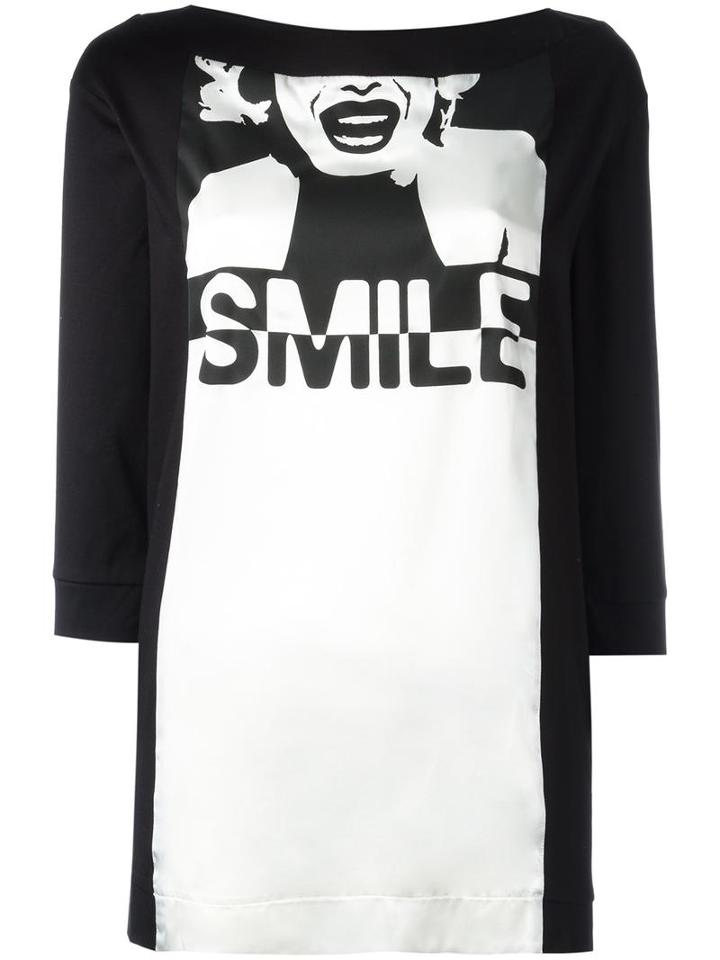 Twin-set 'smile' Print Blouse, Women's, Size: Xxl, Black, Cotton/silk