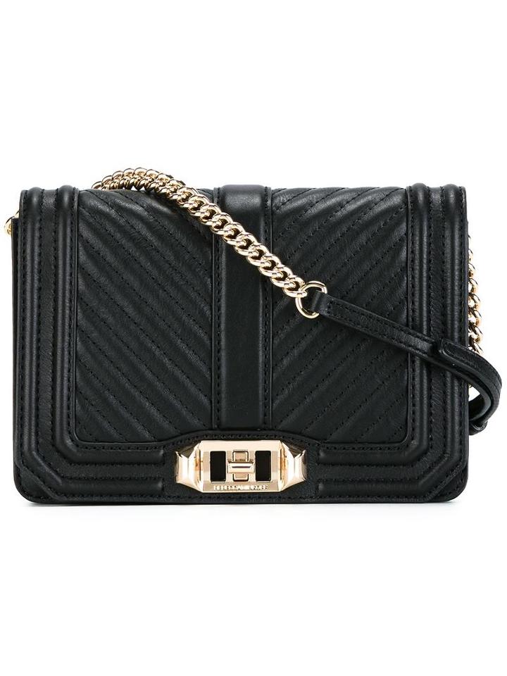 Rebecca Minkoff Ribbed Trim Cross Body Bag, Women's, Black, Leather/polyester