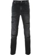 Nudie Jeans Co Distressed Slim-fit Jeans, Men's, Size: 31, Black, Organic Cotton/spandex/elastane