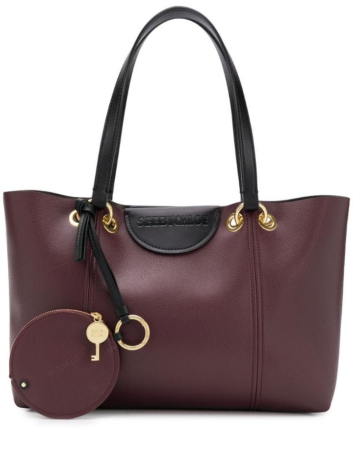 See By Chloé Embossed Logo Tote - Red