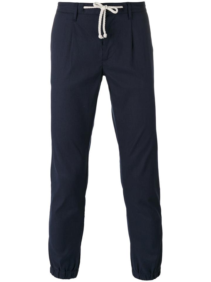 Paolo Pecora - Tapered Trousers - Men - Cotton/linen/flax/spandex/elastane - 50, Blue, Cotton/linen/flax/spandex/elastane