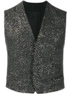 Haider Ackermann Sequined Waistcoat, Men's, Size: 48, Black, Cotton/acrylic/nylon/virgin Wool
