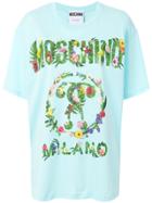 Moschino Graphic Tropical Flower Printed T-shirt - Blue