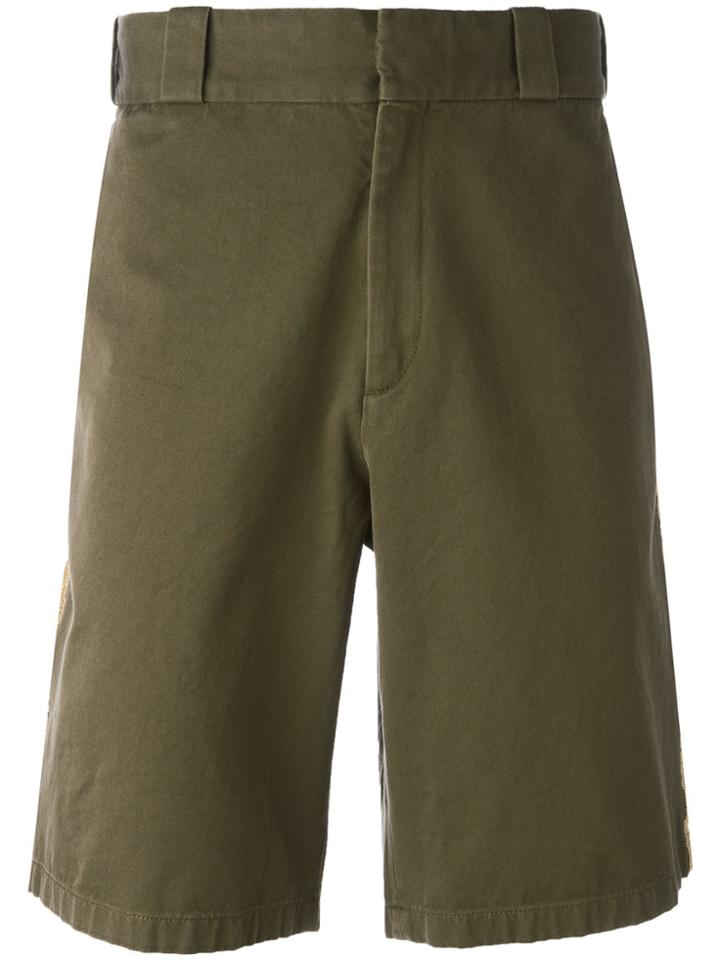 Palm Angels Side Striped Shorts - Green