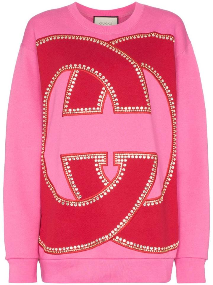 Gucci Logo-embellished Cotton Sweatshirt - Pink
