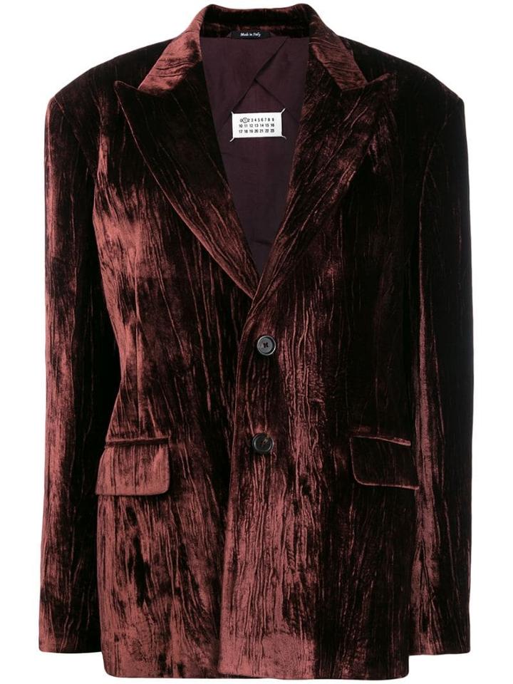 Maison Margiela Velvet Split Back Blazer - Brown