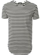 R13 Striped T-shirt, Men's, Size: M, White, Cotton