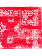 Kiton Floral Pattern Pocket Square, Men's, Red, Silk