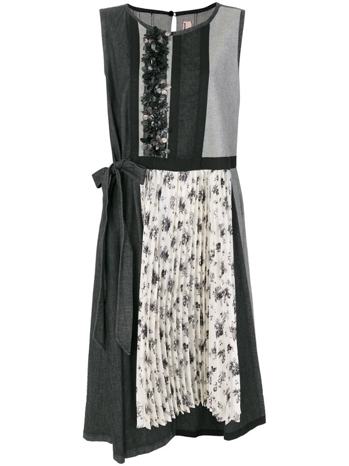 Antonio Marras Floral Applique Sleeveless Dress - Black