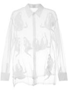 Ikumi Embellished Sheer Mid-length Shirt - White
