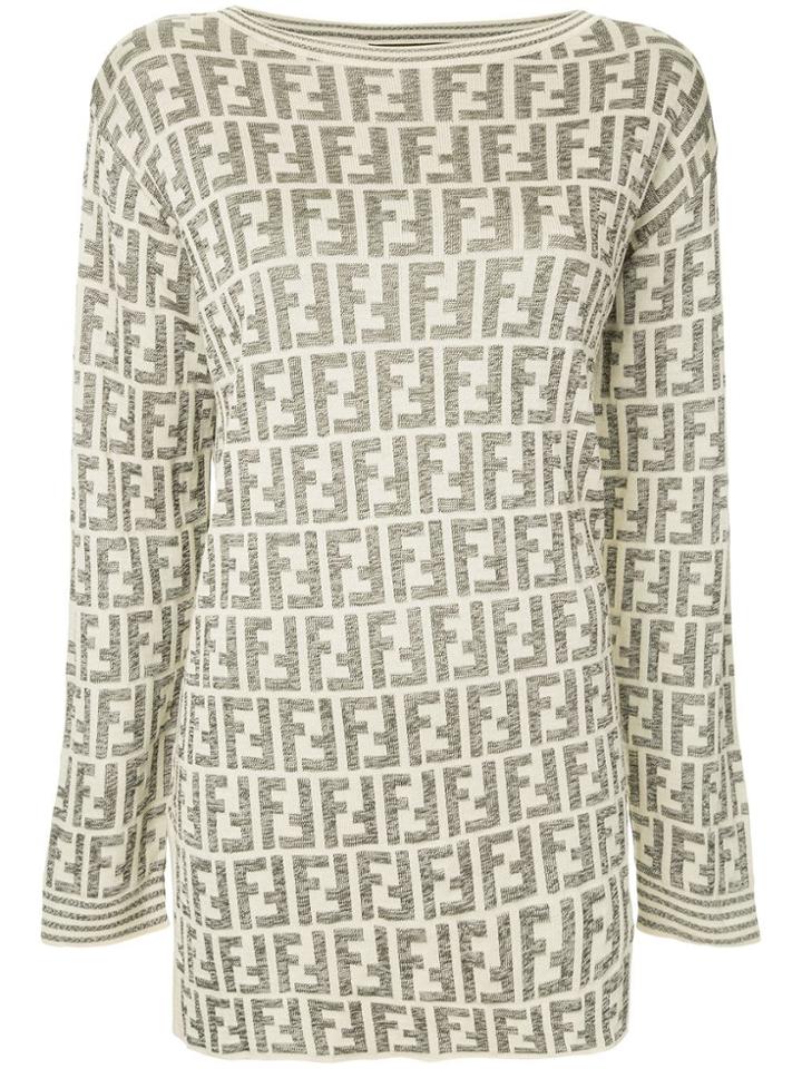 Fendi Pre-owned Monogram Intarsia Jumper - Neutrals