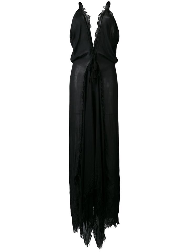 Di Liborio - Frayed Edge Dress - Women - Modal - 40, Black, Modal