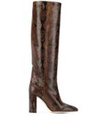 Paris Texas Snakeskin Effect Boots - Brown