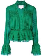 Alexis Eleni Ruffled Blouse - Green