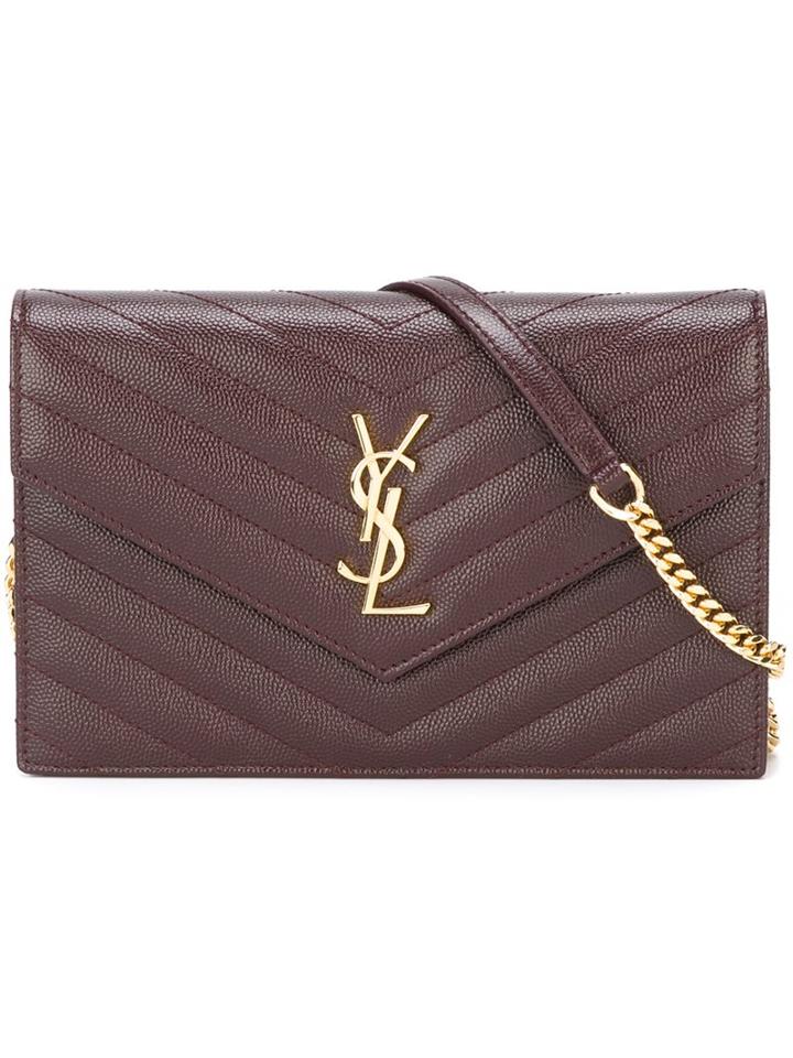 Saint Laurent - 'monogram' Shoulder Bag - Women - Calf Leather - One Size, Brown, Calf Leather