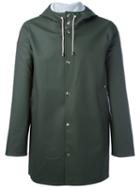 Stutterheim Drawstring Hood Raincoat, Men's, Size: Medium, Green, Pvc