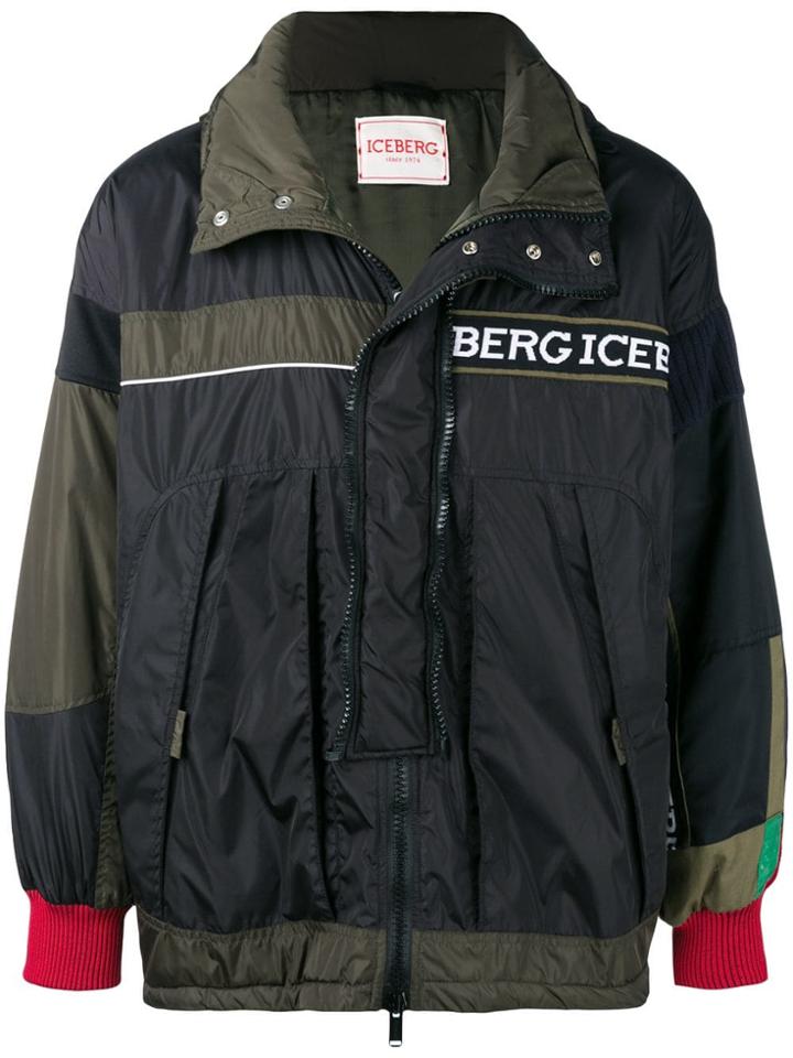 Iceberg Short Colourblock Coat - Black