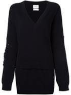 Barrie V-neck Jumper, Women's, Size: Medium, Blue, Cashmere