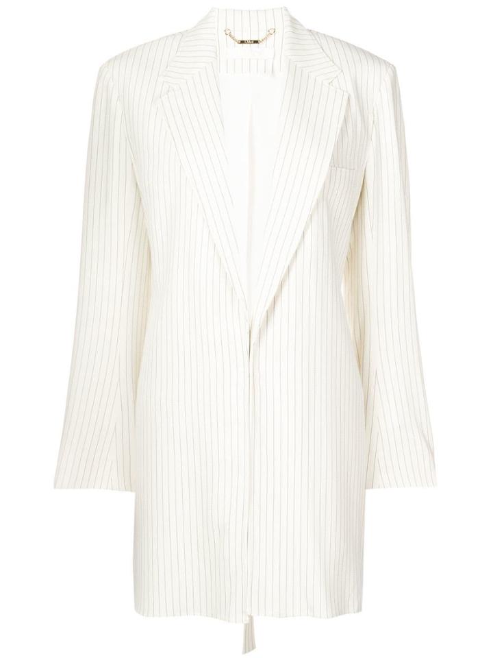 Chloé Striped Belted Blazer - White