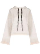 Zoe Jordan Fringed Hoodie - Neutrals