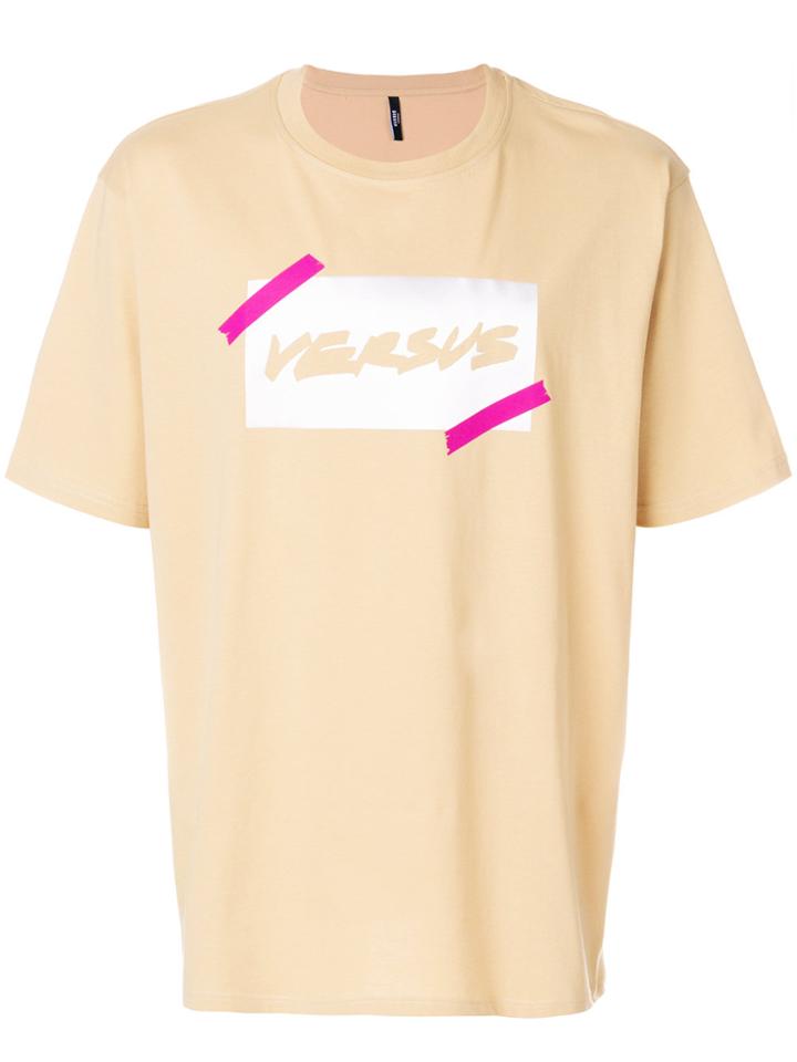 Versus Logo Print T-shirt - Yellow & Orange