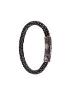 Nialaya Jewelry Lock Bracelet, Men's, Size: Large, Black