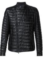 Moncler 'russel' Jacket By 'moncler X Rolling Stones', Men's, Size: 2, Black, Leather/polyester/goose Down/feather Down