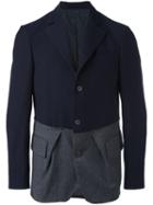 Wooster + Lardini Contrast Panel Blazer, Men's, Size: 52, Blue, Wool/viscose/cotton