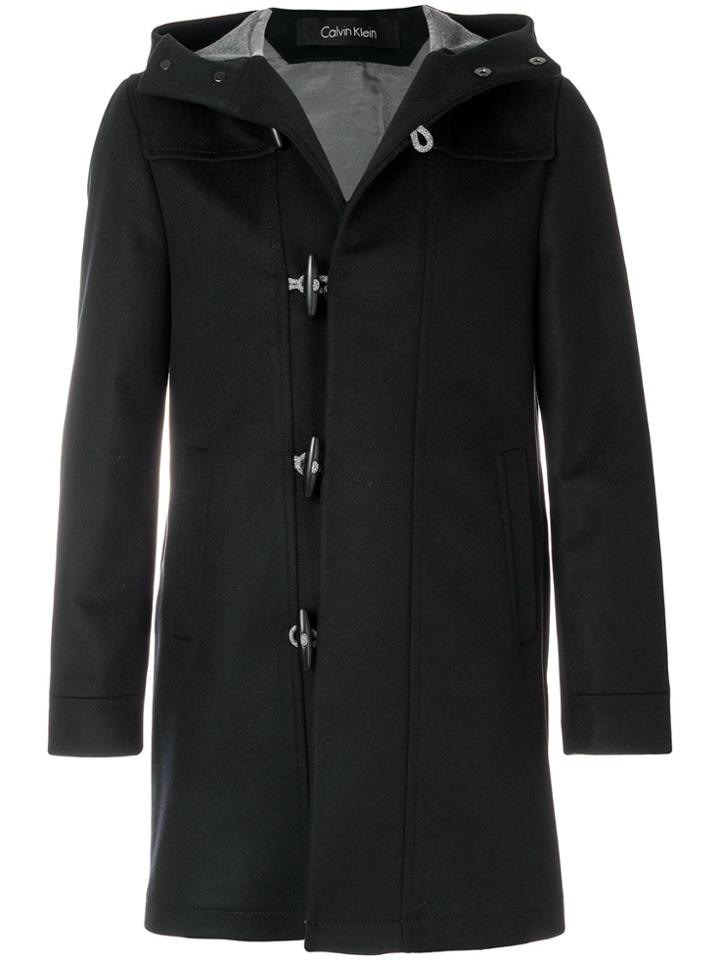 Calvin Klein Hooded Duffle Coat - Black