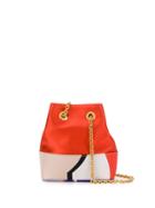 Emilio Pucci Vallauris Print Satin Bonita Mini Bucket Bag - Orange