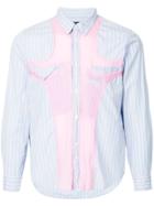 Comme Des Garçons Vintage Paneled Striped Shirt - Blue