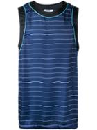 Selfmade By Gianfranco Villegas - Striped Panel Vest - Men - Cotton/spandex/elastane - 48, Blue, Cotton/spandex/elastane