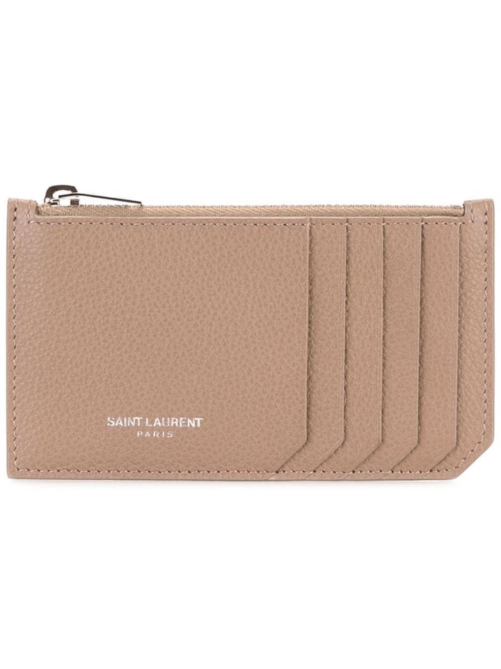 Saint Laurent Paris 5 Fragments Zip Pouch - Neutrals