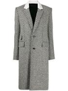 Haider Ackermann Herringbone Single Breasted Coat - White